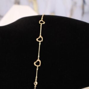 Manilla con corazones oro 10k