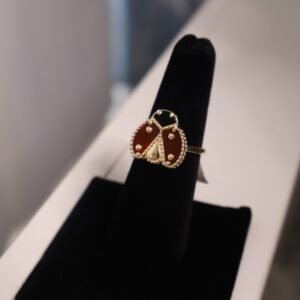 Anillo trébol de malaquita