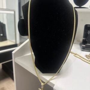 Cadena cubana sólida. Oro 10k