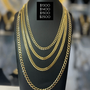 10k gold polished cut chain, size 24.6 mm